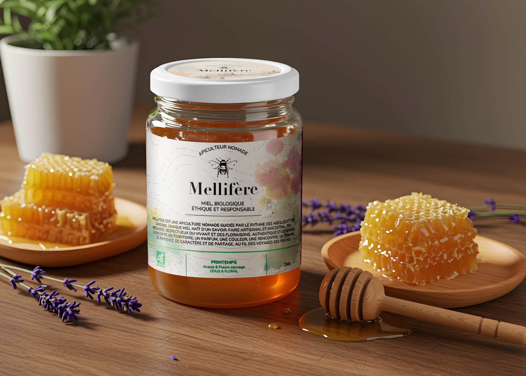Pot de miel Mellifère — édition printemps